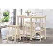 Bowery Hill 3-Piece Wood Counter Height Breakfast Set in Buttermilk
