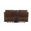 Bowery Hill Motion Loveseat with Storage Console in Brown Leather