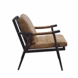 Bowery Hill Anzan Leather Accent Chair with Removable Cushions