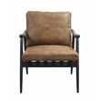 Bowery Hill Anzan Leather Accent Chair with Removable Cushions