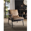 Bowery Hill Anzan Leather Accent Chair with Removable Cushions