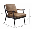 Bowery Hill Anzan Leather Accent Chair with Removable Cushions