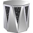 Bowery Hill Mirrored Drum End Table with Faux Gemstone Inlays