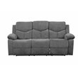 Bowery Hill Motion Reclining Chenille Sofa with Drop-Down Table in Gray