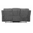 Bowery Hill Motion Reclining Chenille Sofa with Drop-Down Table in Gray