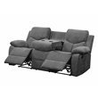 Bowery Hill Motion Reclining Chenille Sofa with Drop-Down Table in Gray
