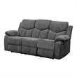 Bowery Hill Motion Reclining Chenille Sofa with Drop-Down Table in Gray
