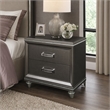 Bowery Hill 2-Drawer Wood Nightstand in Dark Champagne with Embossed Fronts