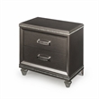 Bowery Hill 2-Drawer Wood Nightstand in Dark Champagne with Embossed Fronts