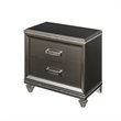 Bowery Hill 2-Drawer Wood Nightstand in Dark Champagne with Embossed Fronts