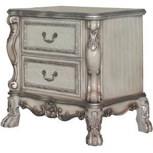 Bowery Hill Nightstand with 2 Drawers in Vintage Bone White Finish