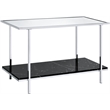 Bowery Hill Console Table with Faux Marble Shelf in Metal and Chrome Finish