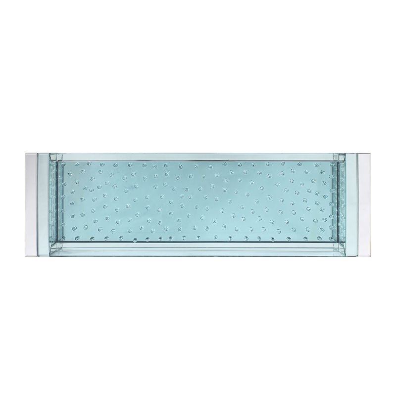 Bowery Hill Sofa Table with Mirrored Base and Faux Crystal Accents