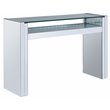 Bowery Hill Sofa Table with Mirrored Base and Faux Crystal Accents