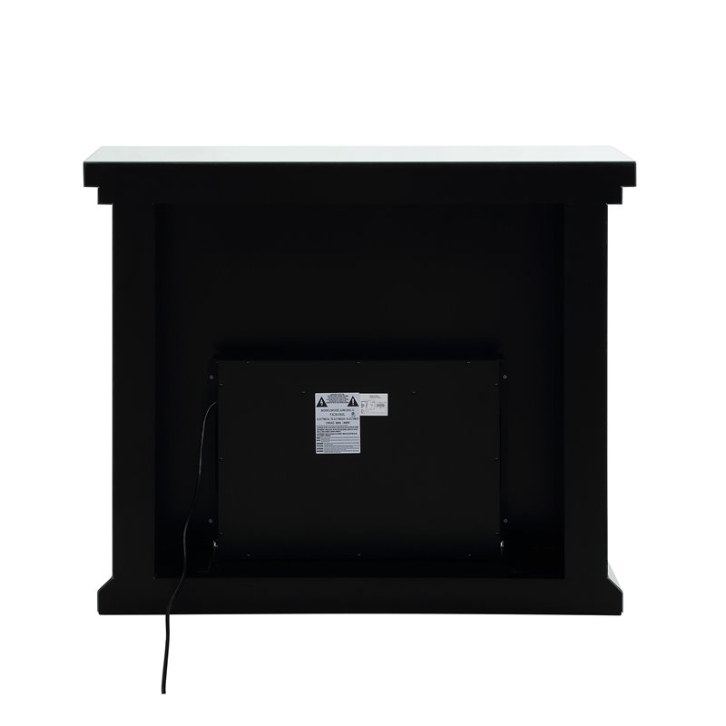Bowery Hill Fireplace with Mirrored Frame and Faux Diamond Insets