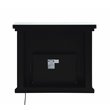 Bowery Hill Fireplace with Mirrored Frame and Faux Diamond Insets