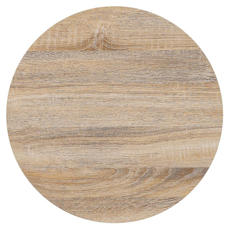 Bowery Hill Round Accent Table with Drawer in White High Gloss