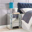 Bowery Hill Mirrored and Faux Agate Nightstand with 3 Drawers