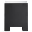 Bowery Hill Mirrored and Faux Agate Nightstand with 3 Drawers