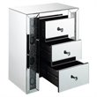 Bowery Hill Mirrored and Faux Agate Nightstand with 3 Drawers