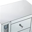 Bowery Hill Mirrored and Faux Agate Nightstand with 3 Drawers