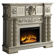 Bowery Hill Transitional Wooden/Glass Fireplace in Gold Patina