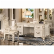 Bowery Hill Transitional Wooden Executive Writing Desk in Antique Pearl