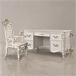 Bowery Hill Transitional Wooden Executive Writing Desk in Antique Pearl