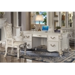 Bowery Hill Transitional Wooden Executive Writing Desk in Antique Pearl