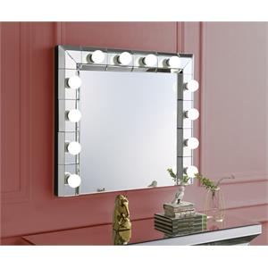 Bowery Hill Horizontal Rectangular Glass Wall Mirror in Mirrored Finish