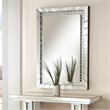 Bowery Hill Beveled Wall Mirror with Faux Crystal Trim