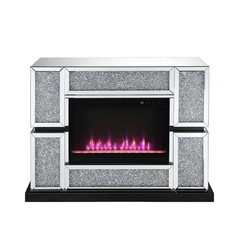 Bowery Hill LED Electric Fireplace in Mirrored Acrylic Finish