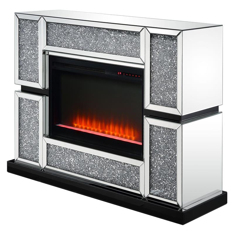 Bowery Hill LED Electric Fireplace in Mirrored Acrylic Finish