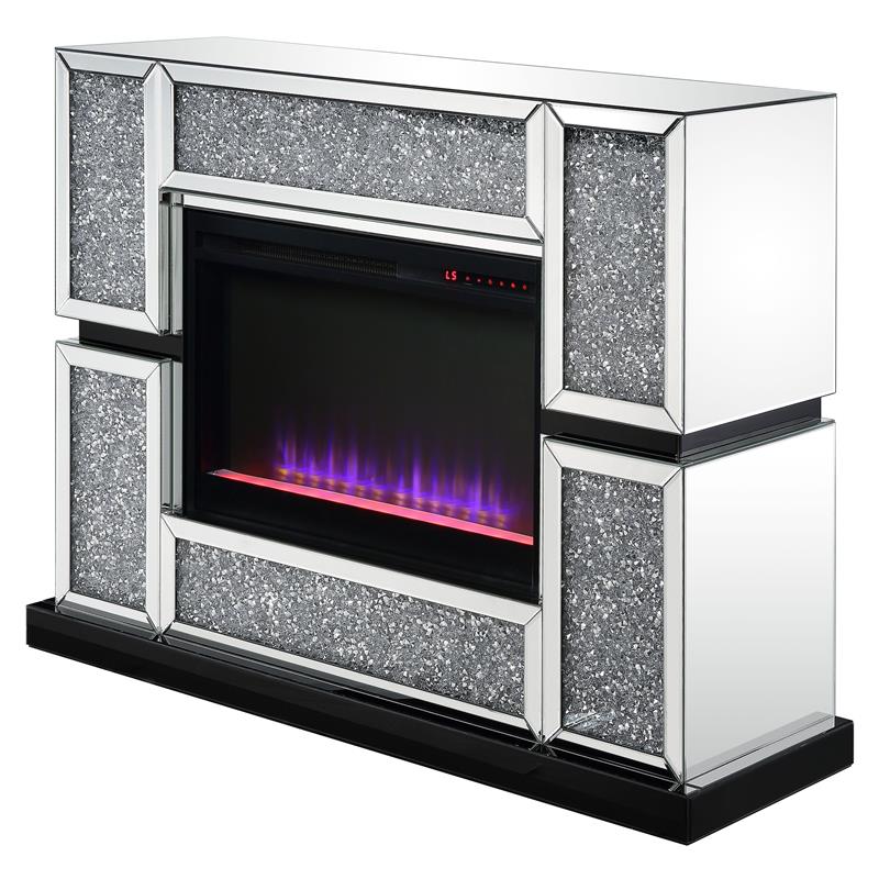 Bowery Hill LED Electric Fireplace in Mirrored Acrylic Finish