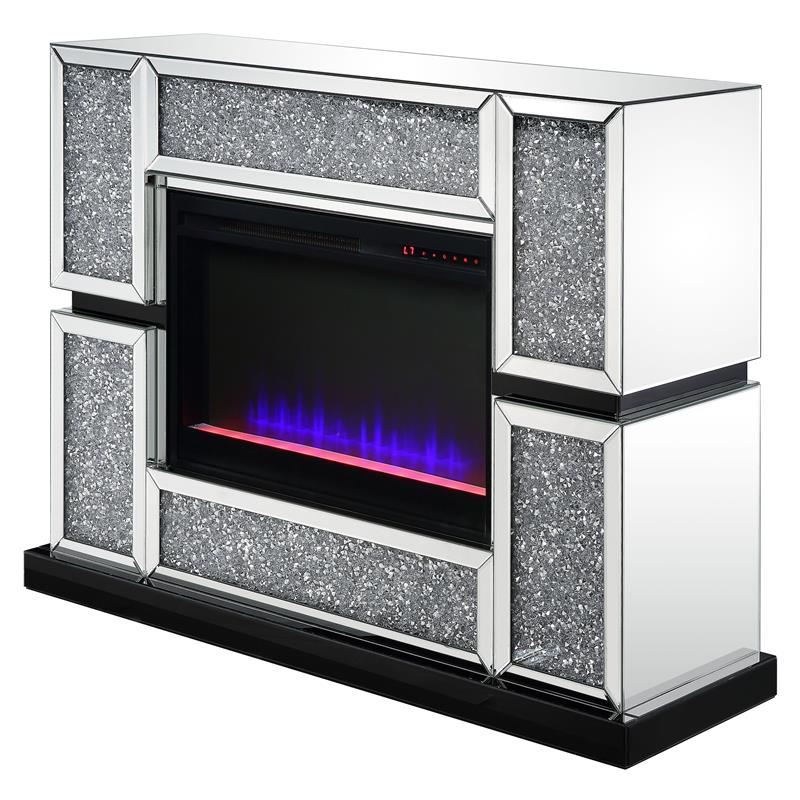 Bowery Hill LED Electric Fireplace in Mirrored Acrylic Finish