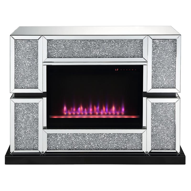 Bowery Hill LED Electric Fireplace in Mirrored Acrylic Finish