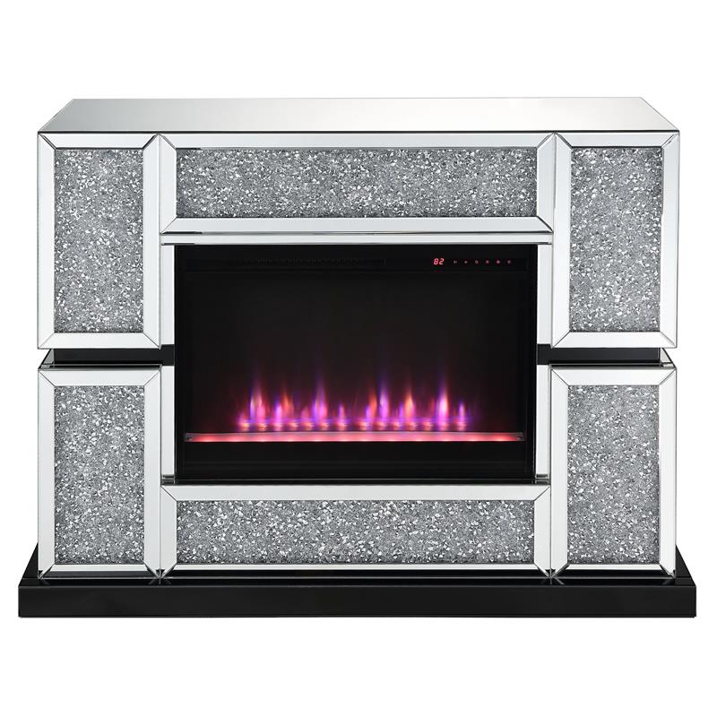 Bowery Hill LED Electric Fireplace in Mirrored Acrylic Finish