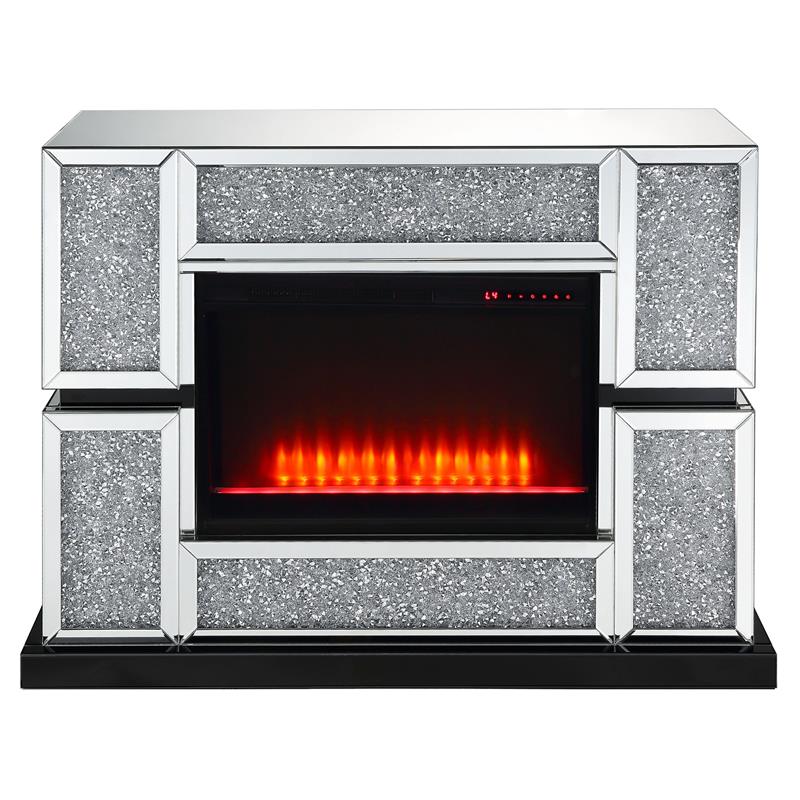 Bowery Hill LED Electric Fireplace in Mirrored Acrylic Finish