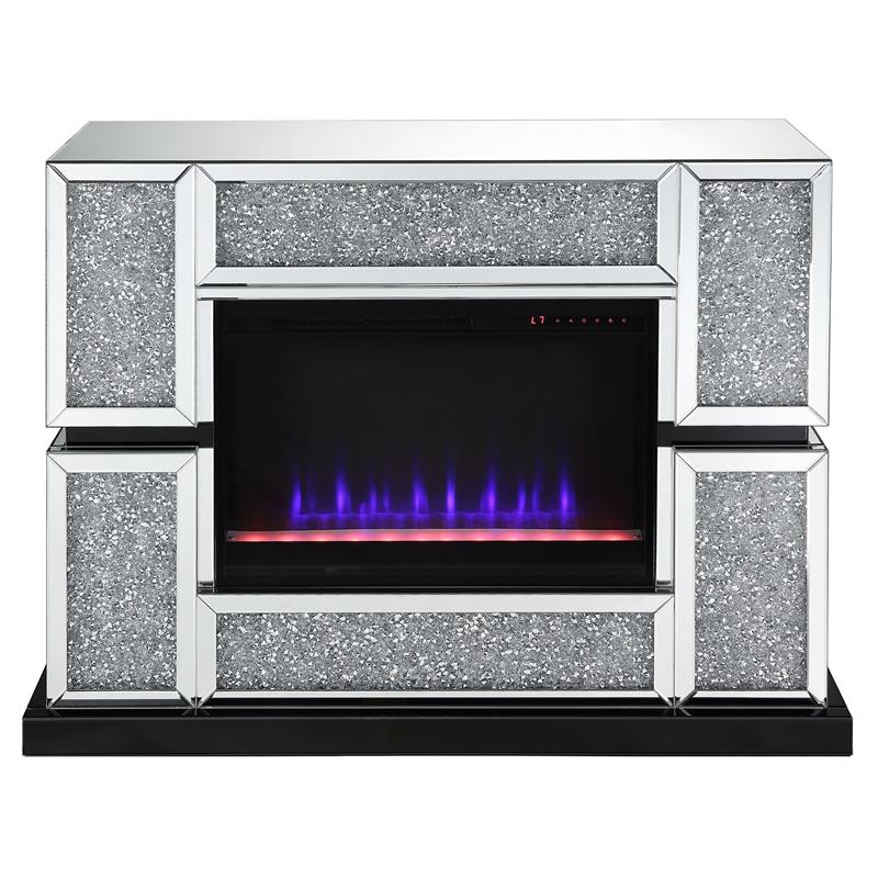 Bowery Hill LED Electric Fireplace in Mirrored Acrylic Finish