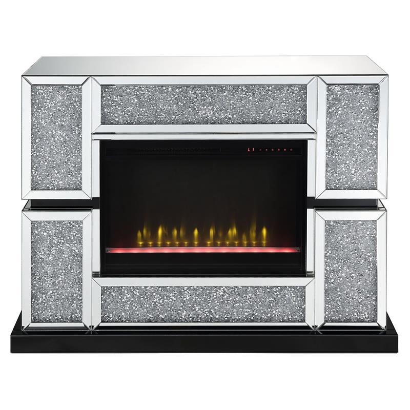 Bowery Hill LED Electric Fireplace in Mirrored Acrylic Finish