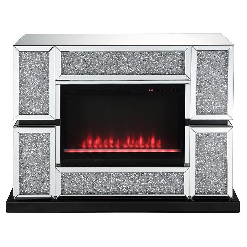 Bowery Hill LED Electric Fireplace in Mirrored Acrylic Finish