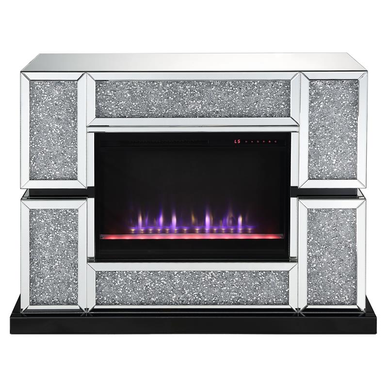 Bowery Hill LED Electric Fireplace in Mirrored Acrylic Finish