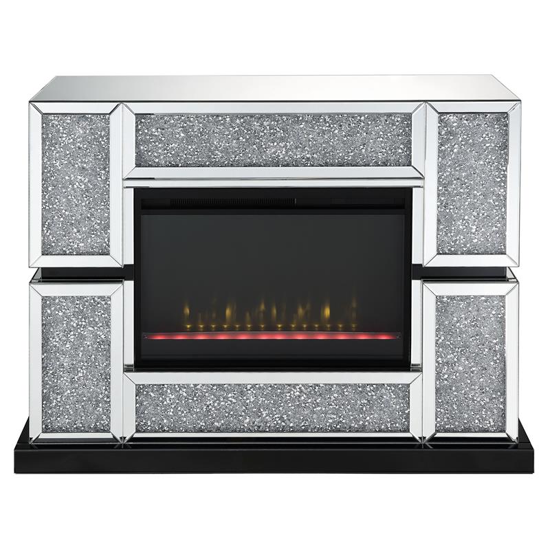 Bowery Hill LED Electric Fireplace in Mirrored Acrylic Finish