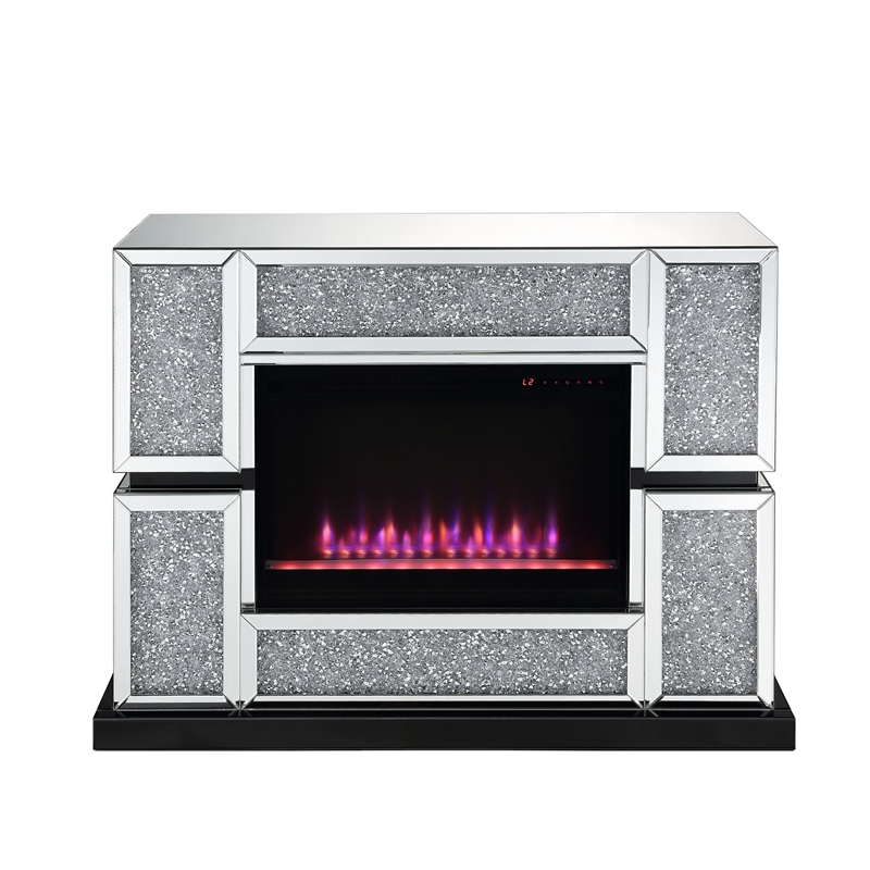 Bowery Hill LED Electric Fireplace in Mirrored Acrylic Finish