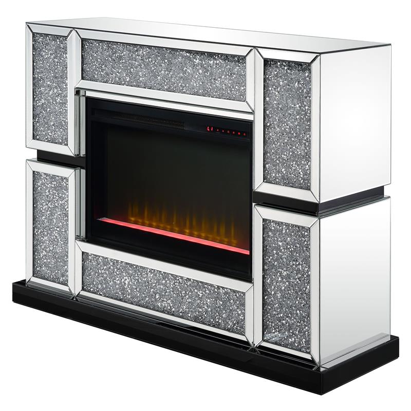 Bowery Hill LED Electric Fireplace in Mirrored Acrylic Finish
