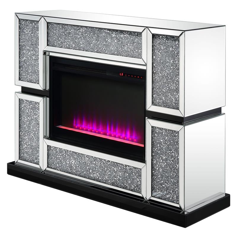 Bowery Hill LED Electric Fireplace in Mirrored Acrylic Finish