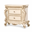 Bowery Hill Nightstand with 2 Drawers and Antique Pearl Finish