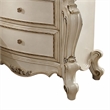 Bowery Hill Nightstand with 2 Drawers and Antique Pearl Finish