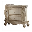 Bowery Hill Nightstand with 2 Drawers and Antique Pearl Finish
