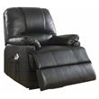 Bowery Hill Black Faux Leather Power Lift Recliner with Massage